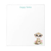 Schattige Meerkat en bloemen gepersonaliseerd Notitieblok (Voorkant)