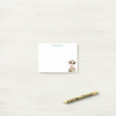 Schattige Meerkat en bloemen gepersonaliseerd Post-it® Notes (Op bureau)