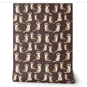 Schattige Meerkat Pattern Behang