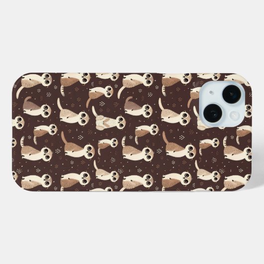 Schattige Meerkat Pattern Case-Mate iPhone Case (Achterkant (horizontaal))