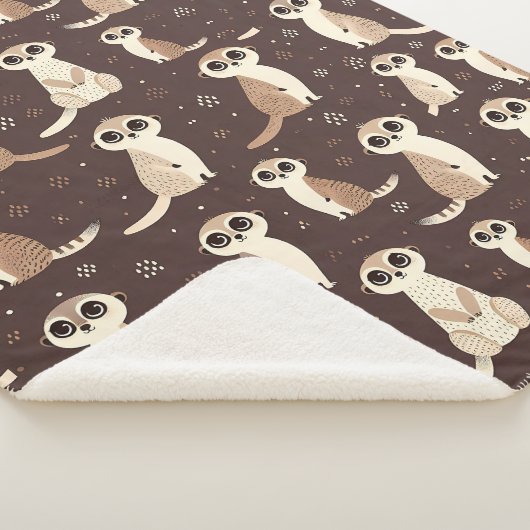 Schattige Meerkat Pattern Sherpa Deken (3/4)