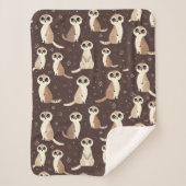 Schattige Meerkat Pattern Sherpa Deken (Voorkant)