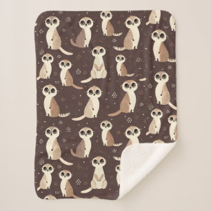 Schattige Meerkat Pattern Sherpa Deken