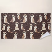Schattige Meerkat Pattern Strandlaken (Voorkant)