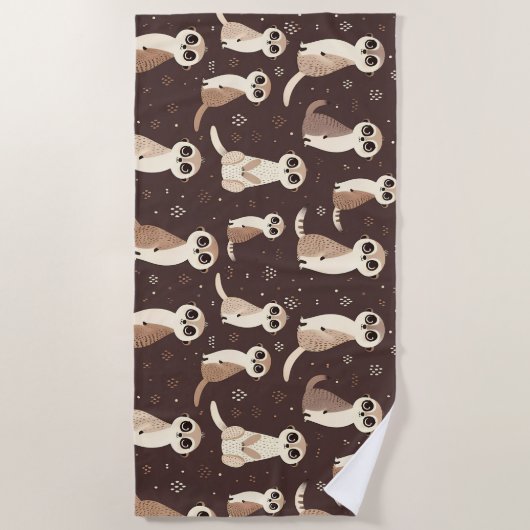 Schattige Meerkat Pattern Strandlaken (Voorkant)