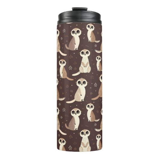 Schattige Meerkat Pattern Thermosbeker (Voorkant)