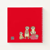 Schattige Meerkats Custom Rood Notitieboek (Achterkant)