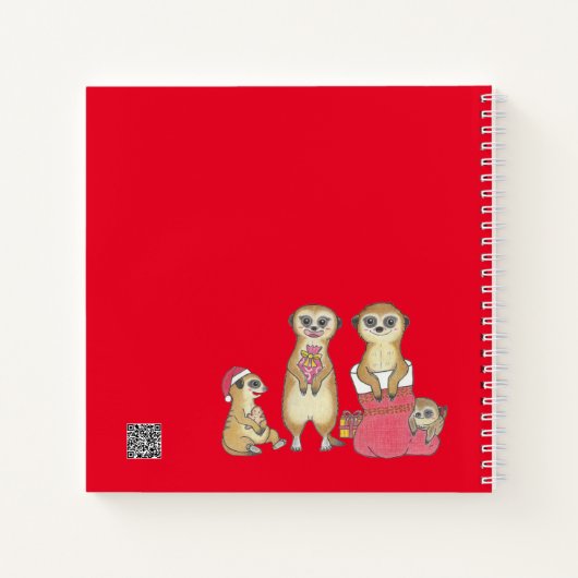 Schattige Meerkats Custom Rood Notitieboek (Achterkant)