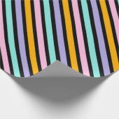 Schattige meerkleurig gestreept patroon cadeaupapier (Hoek)