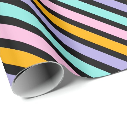 Schattige meerkleurig gestreept patroon cadeaupapier (Rol Hoek)