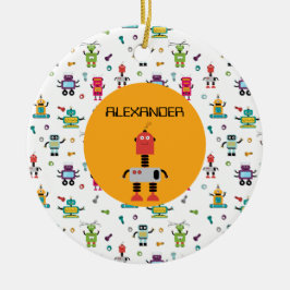 Schattige Meerkleurige Robots Kinderen Robot Aange Keramisch Ornament