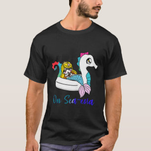 Schattige Meermin Zomer Zee-esta Grappige Strandva T-shirt