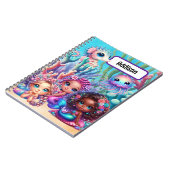 Schattige Meerminnen & Zeeleven Pastel Terug naar  Notitieboek (Linkerzijde)