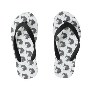 Schattige meerval cartoon illustratie kinder teenslippers