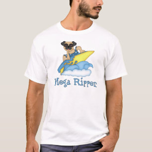 Schattige Mega Ripper Pug Surfer T - shirts, Gifte T-shirt