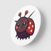 Schattige mei Kever – Kawaii Forest Charm Ronde Klok (Hoek)