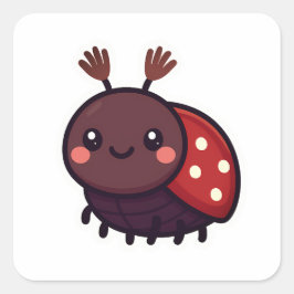 Schattige mei Kever – Kawaii Forest Charm Vierkante Sticker