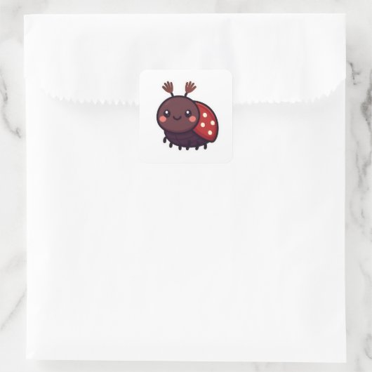 Schattige mei Kever – Kawaii Forest Charm Vierkante Sticker (Tas)