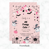 Schattige Meisje 1e Verjaardag Halloween Party Pin Kaart