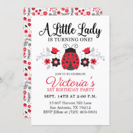 Schattige Meisje 1e Verjaardagsfeest Kaart