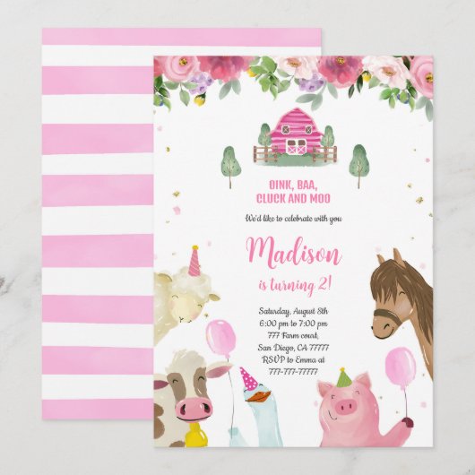 Schattige Meisje 2e Boerderij Verjaardag Kaart (Voorkant / Achterkant)