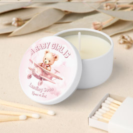 Schattige Meisje Baby Beer Piloot Roze Vliegtuig M