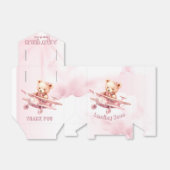 Schattige Meisje Baby Beer Piloot Roze Vliegtuig M Bedankdoosjes (Uitgevouwen)