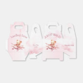 Schattige Meisje Baby Beer Piloot Roze Vliegtuig M Bedankdoosjes (Uitgevouwen)