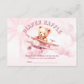 Schattige Meisje Baby Beer Piloot Roze Vliegtuig M Informatiekaartje (Voorkant)