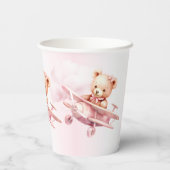 Schattige Meisje Baby Beer Piloot Roze Vliegtuig M Papieren Bekers (Achterkant)