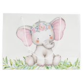 Schattige meisje Baby olifant Baby shower Groot Cadeauzakje (Achterkant)