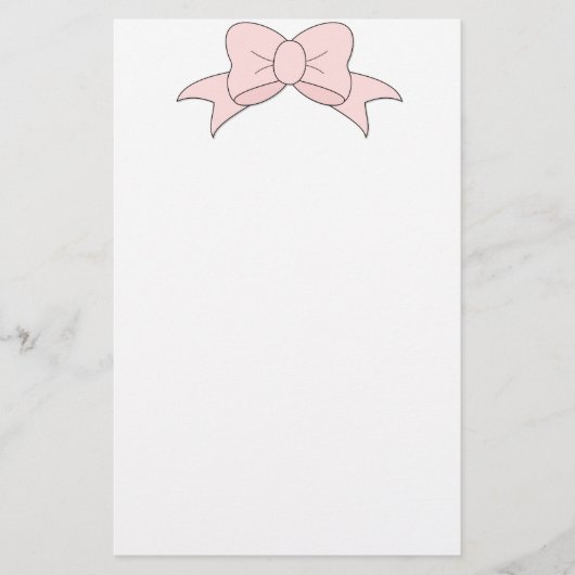 Schattige Meisje Baby Roze Bow Briefpapier (Voorkant)
