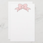 Schattige Meisje Baby Roze Bow Briefpapier (Voorkant / Achterkant)