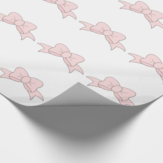 Schattige Meisje Baby Roze Bow Cadeaupapier (Hoek)