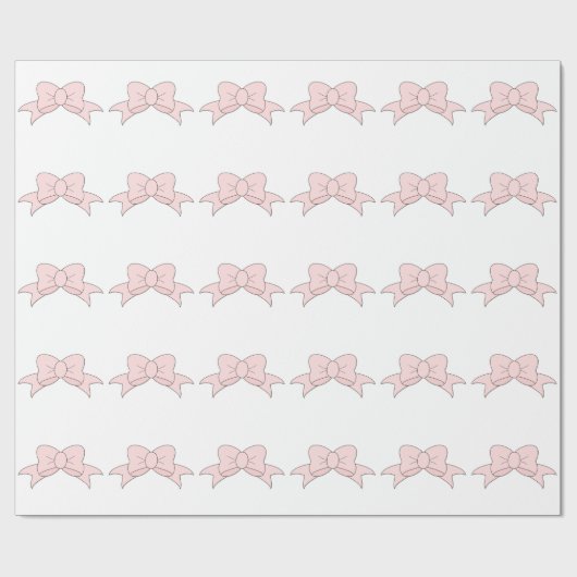 Schattige Meisje Baby Roze Bow Cadeaupapier (Vlak)