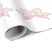 Schattige Meisje Baby Roze Bow Cadeaupapier (Rol Hoek)