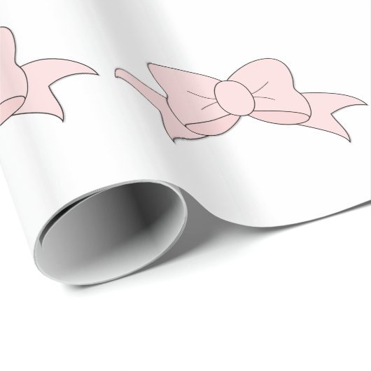 Schattige Meisje Baby Roze Bow Cadeaupapier (Rol Hoek)
