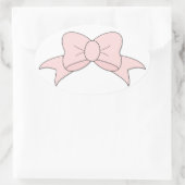 Schattige Meisje Baby Roze Bow Ovale Sticker (Tas)