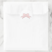 Schattige Meisje Baby Roze Bow Ronde Sticker (Tas)