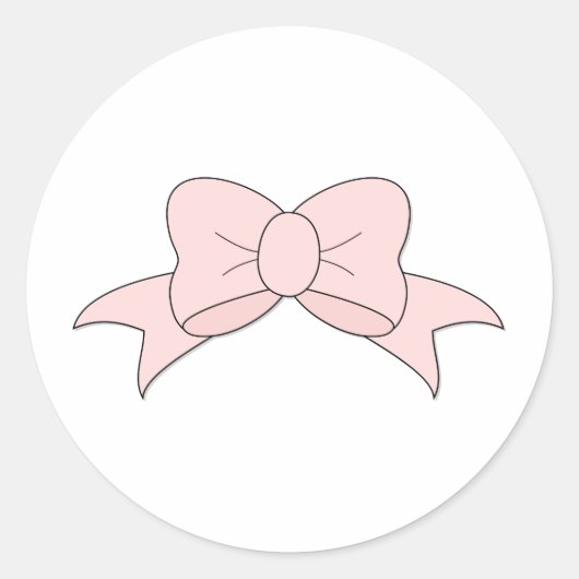 Schattige Meisje Baby Roze Bow Ronde Sticker (Voorkant)