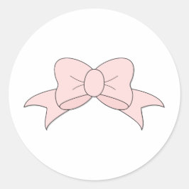 Schattige Meisje Baby Roze Bow Ronde Sticker