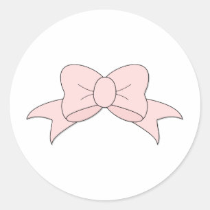 Schattige Meisje Baby Roze Bow Ronde Sticker
