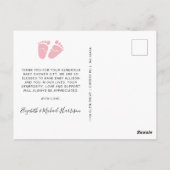 Schattige Meisje Baby shower Dank u Briefkaart (Achterkant)