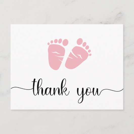 Schattige Meisje Baby shower Dank u Briefkaart (Voorkant)