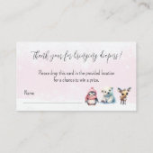 Schattige Meisje Baby shower Luier Raffle Verzoek Informatiekaartje (Achterkant)