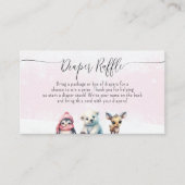 Schattige Meisje Baby shower Luier Raffle Verzoek Informatiekaartje (Voorkant)