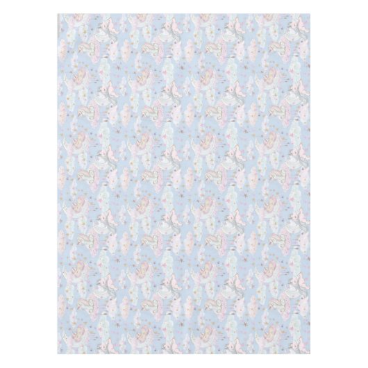 Schattige meisje baby unicorn roze paarse gouden f tafelkleed (Voorkant)