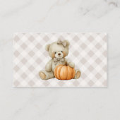 Schattige Meisje Beer met Ballonnen Luier Raffle Informatiekaartje (Achterkant)