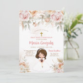 Schattige Meisje Bijbel Eerste Heilige Communie Pe Kaart (Staand voorkant)