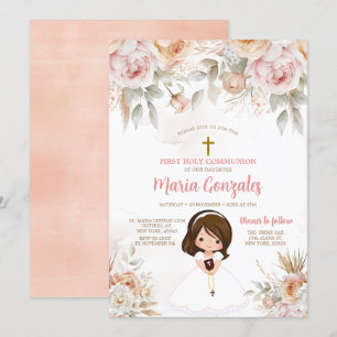 Schattige Meisje Bijbel Eerste Heilige Communie Pe Kaart